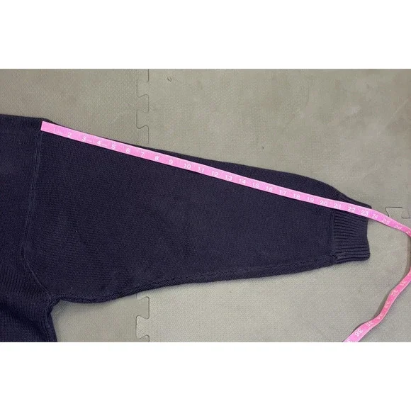 Tommy Hilfiger Vintage Navy Blue Rib Knit Pullover Sweater Mens Large Logo Chrty - Picture 11 of 15